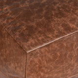 Leather Kona Brown Pouf - Ornate Home