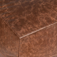 Leather Kona Brown Pouf - Ornate Home