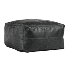 Leather Onyx Pouf - Ornate Home