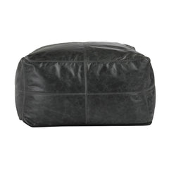 Leather Onyx Pouf - Ornate Home