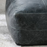 Leather Onyx Pouf - Ornate Home