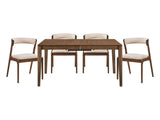 Leawood Walnut/Beige 5-Piece Dining Table Set - Ornate Home