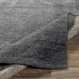 Lecompton Solid Charcoal Viscose Rug - Clearance - Ornate Home