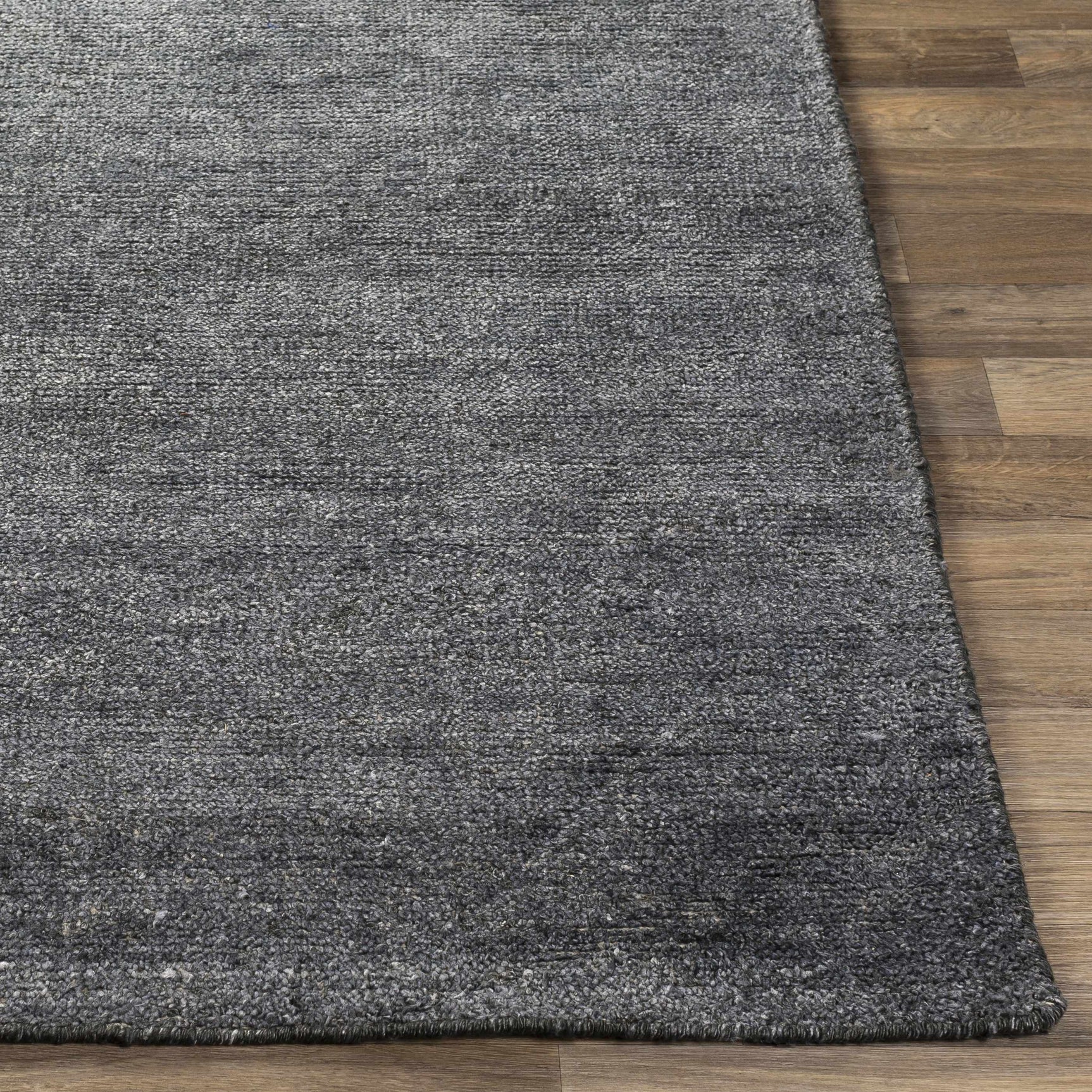 Lecompton Solid Charcoal Viscose Rug - Clearance - Ornate Home