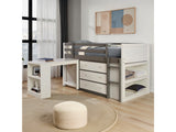 Ledell White/Gray Twin Loft Bed - Ornate Home