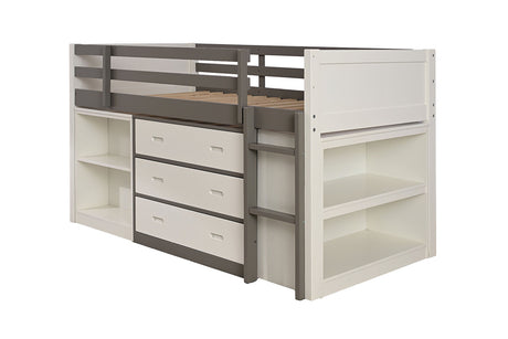 Ledell White/Gray Twin Loft Bed - Ornate Home