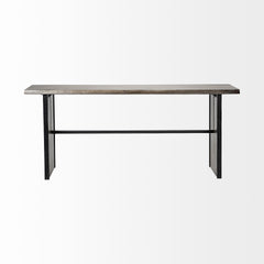 Ledger Brown Live-Edge Wooden Console Table - Ornate Home