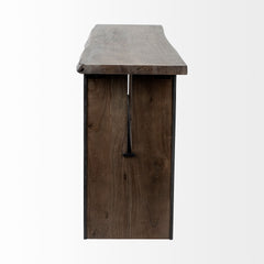 Ledger Brown Live-Edge Wooden Console Table - Ornate Home