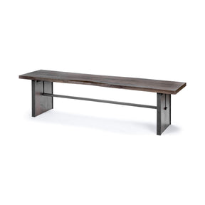 Ledger Brown Live-Edge Wooden Dining Bench - Ornate Home