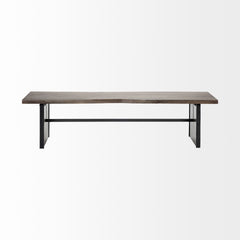 Ledger Brown Live-Edge Wooden Dining Bench