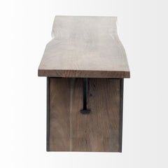 Ledger Brown Live-Edge Wooden Dining Bench