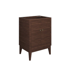 Ledger Walnut 24" Wood Bathroom Vanity Cabinet (Sink Basin Not Included) - Ornate Home