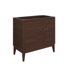 Ledger Walnut 36" Wood Bathroom Vanity Cabinet (Sink Basin Not Included) - Ornate Home