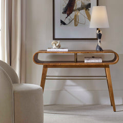 Ledger Woodtone Mid-Century Console Table - Ornate Home