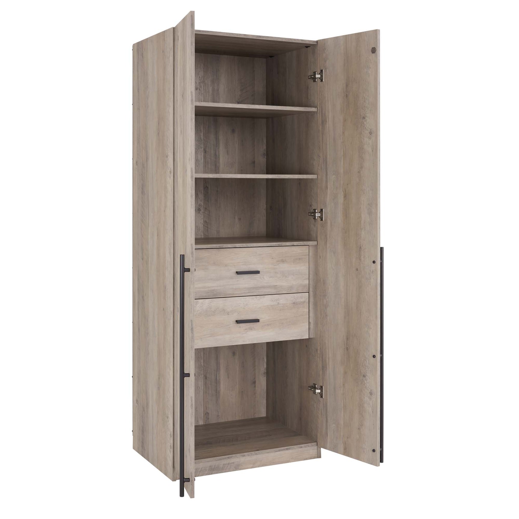 Lee 2-Piece Module Wardrobe 1.0 & 2.0 Closet in Rustic Grey - Ornate Home