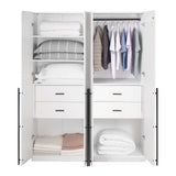 Lee 2-Piece Module Wardrobe 1.0 & 2.0 Closet in White - Ornate Home