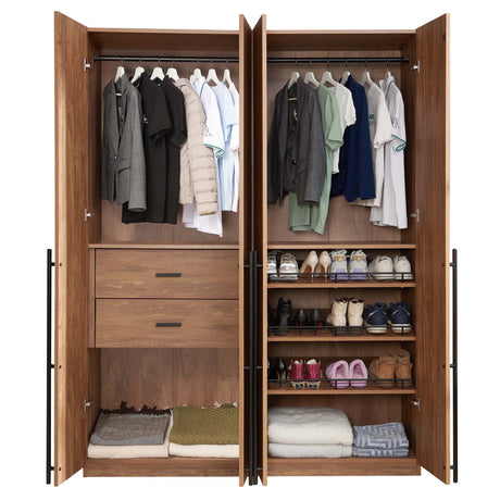 Lee 2-Piece Module Wardrobe 1.0 & 3.0 Closet in Golden Brown - Ornate Home