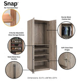 Lee 2-Piece Module Wardrobe 1.0 & 3.0 Closet in Rustic Grey - Ornate Home