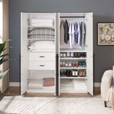 Lee 2-Piece Module Wardrobe 1.0 & 3.0 Closet in White - Ornate Home