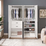 Lee 2-Piece Module Wardrobe 2.0 & 3.0 Closet in White - Ornate Home