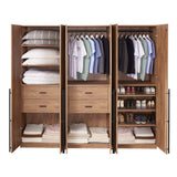 Lee 3-Piece Module Wardrobe Closet in Golden Brown - Ornate Home