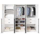 Lee 3-Piece Module Wardrobe Closet in White - Ornate Home
