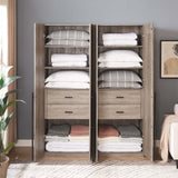 Lee Wardrobe Closet 1.0 in Rustic Grey (set of 2) - Ornate Home