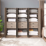 Lee Wardrobe Closet 1.0 in Rustic Grey (set of 3) - Ornate Home