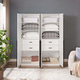 Lee Wardrobe Closet 1.0 in White (set of 2) - Ornate Home