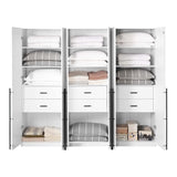 Lee Wardrobe Closet 1.0 in White (set of 3) - Ornate Home