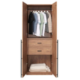 Lee Wardrobe Closet 2.0 in Golden Brown - Ornate Home