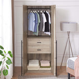 Lee Wardrobe Closet 2.0 in Rustic Grey - Ornate Home