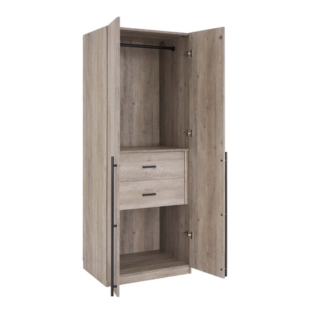Lee Wardrobe Closet 2.0 in Rustic Grey - Ornate Home