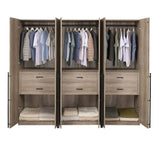 Lee Wardrobe Closet 2.0 in Rustic Grey (set of 3) - Ornate Home
