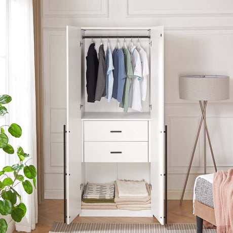 Lee Wardrobe Closet 2.0 in White - Ornate Home