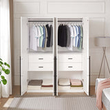 Lee Wardrobe Closet 2.0 in White (set of 2) - Ornate Home