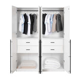 Lee Wardrobe Closet 2.0 in White (set of 2) - Ornate Home