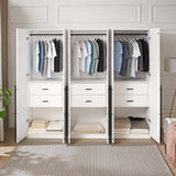 Lee Wardrobe Closet 2.0 in White (set of 3) - Ornate Home