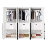 Lee Wardrobe Closet 2.0 in White (set of 3) - Ornate Home