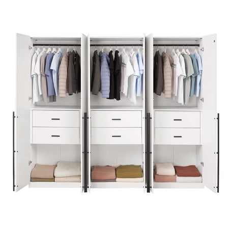 Lee Wardrobe Closet 2.0 in White (set of 3) - Ornate Home