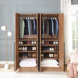 Lee Wardrobe Closet 3.0 in Golden Brown (set of 2) - Ornate Home