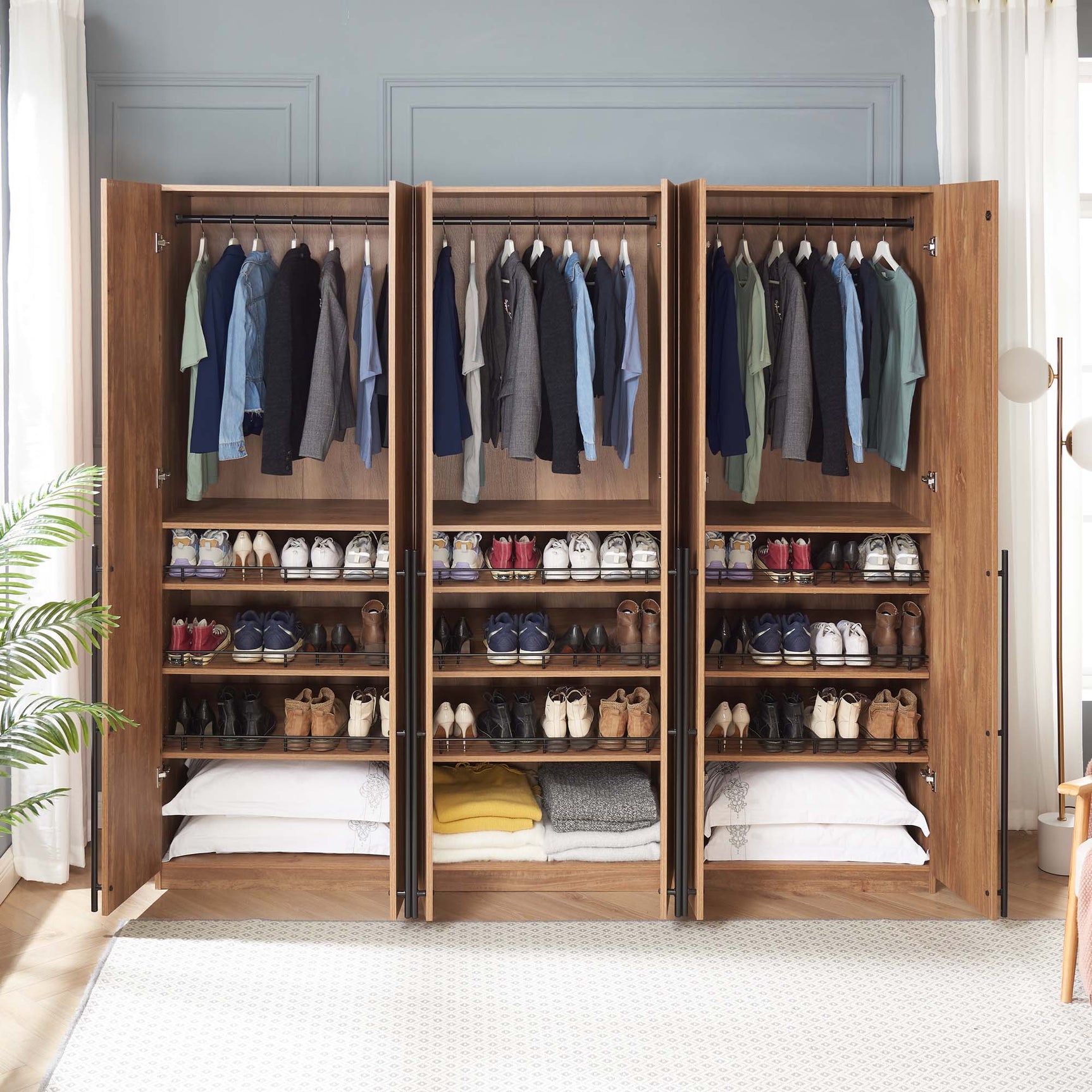 Lee Wardrobe Closet 3.0 in Golden Brown (set of 3) - Ornate Home