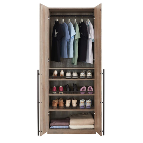 Lee Wardrobe Closet 3.0 in Rustic Grey - Ornate Home