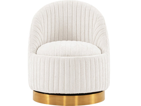 Leela Swivel Accent Chair in Cream - Ornate Home