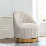 Leela Swivel Accent Chair in Cream - Ornate Home