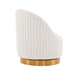 Leela Swivel Accent Chair in Cream - Ornate Home