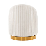 Leela Swivel Accent Chair in Cream - Ornate Home