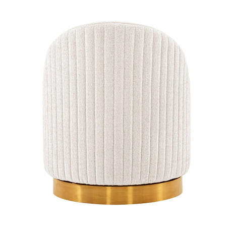 Leela Swivel Accent Chair in Cream - Ornate Home