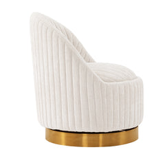 Leela Swivel Accent Chair in Cream (set of 2) - Ornate Home