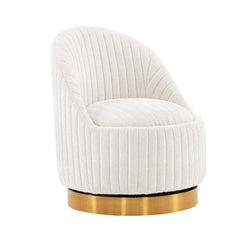 Leela Swivel Accent Chair in Cream (set of 2) - Ornate Home